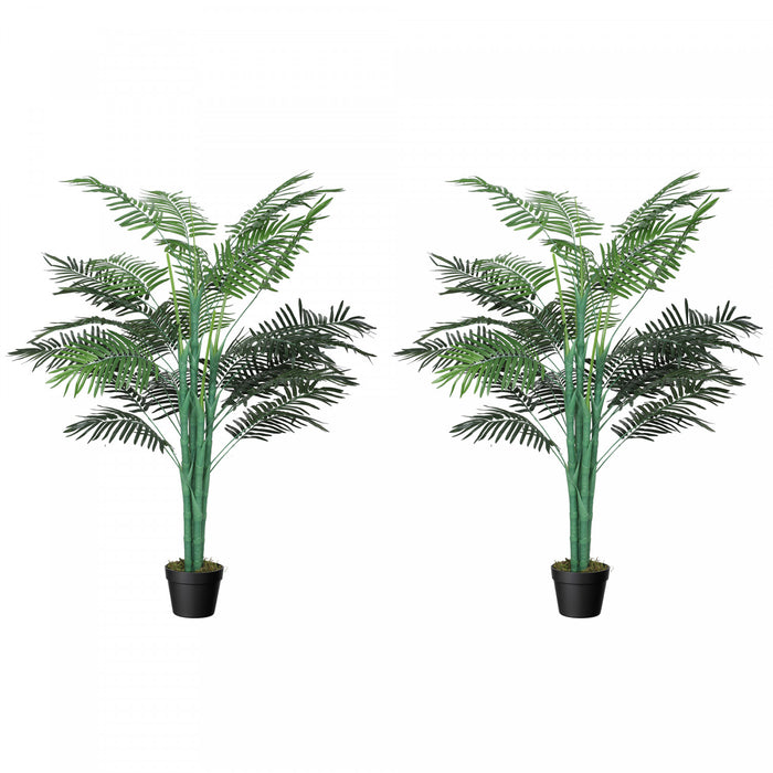 Outsunny Palmier Artificiel Tropical de 1,5 m, Faux Arbre avec Feuilles Realistes