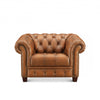 Hydeline York Fauteuil en cuir – Brun
