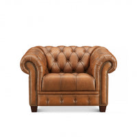  Hydeline York Fauteuil en cuir – Brun