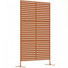 Outsunny Paravent exterieur decoratif en metal avec support, marron
