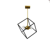 Luminaire suspendu Kappa de Dainolite avec fini bronze rétro et noir mat, et 4 ampoules