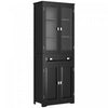 HOMCOM Armoire de rangement de la cuisine etageres reglables porte vitree