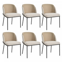  Olivia Ensemble de 6 chaises de salle a manger modernes avec pieds inclines et pieds reglables, beige