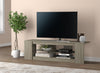 Meuble pour téléviseur de 55 po avec 2 tablettes et verre trempé - taupe foncé