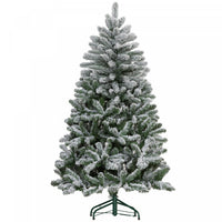 Homcom Arbre De Noel Artificiel Floque De 5 Pieds Avec Pied En Metal