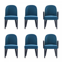  Ensemble de 6 chaises de salle a manger Hillman Modern en bleu