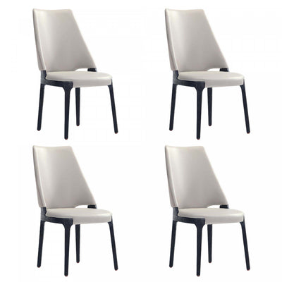 Kara Modern Wood Upholstered Dining Chair in Light Gray - Set of 4 | Chaise de salle a manger moderne en bois Kara avec revetement en tissu gris clair - Lot de 4