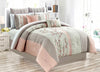 Ensemble Douillette Celina 7 Morceaux Grand Lit avec Broderie Florale et Plis