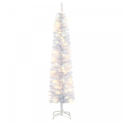 Homcom 6' Pre-lit Pencil Artificial Christmas Tree W/ 100 Leds|Homcom Arbre De Noel Artificiel Pre-illumine De 6 Pi Avec 100 Led