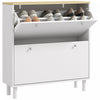 HOMCOM Armoire de rangement a chaussures avec etageres reglables, blanc