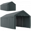 Outsunny Abri D'auto 10 X 20 Pieds, 2 Portes Enroulables, Gris Fonce