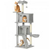 63 Inch Cat Tree with Sisal Scratching Posts, Light Grey