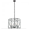 Lustre Calah de Dainolite avec fini noir mat et 4 ampoules incandescentes