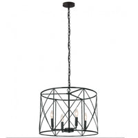 Lustre Calah de Dainolite avec fini noir mat et 4 ampoules incandescentes
