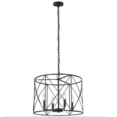 Dainolite Calah 4 Light Chandelier Incandescent Matte Black Lamp|Lustre Calah de Dainolite avec fini noir mat et 4 ampoules incandescentes