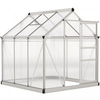 Outsunny Serre, Serre De Plain-pied Transparente Avec Porte Coulissante