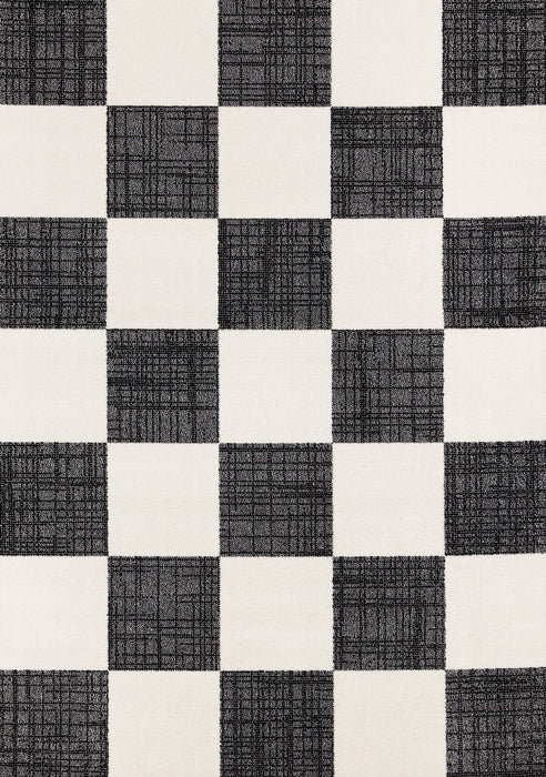 Tapis Covington a Carreaux Noir et Blanc, 5'3\" x 7'7\"