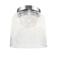 Plafonnier affleuré Nadine de Dainolite de 7 po de diamètre en verre transparent, avec fini chromé poli et ampoule à DEL de 10 W