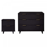  Ensemble de commode moderne Granville 2 pieces en noir