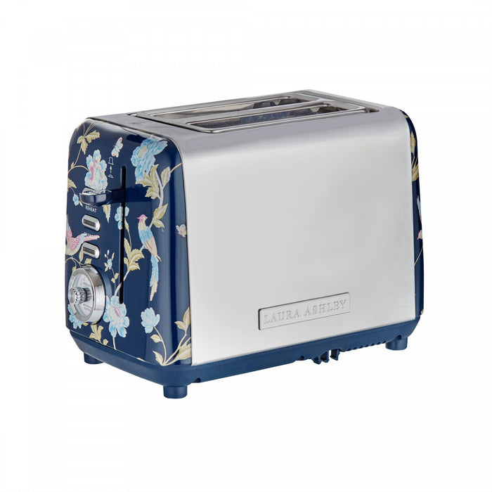 Grille-pain Laura Ashley à 2 tranches en acier inoxydable, bleu marine d’Elveden - VQ-SBT582-LAEN-CA