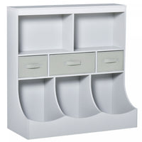 Homcom Meuble Rangement Jouet Etagere Pour Jouets Enfants Organisateur Jouet 5 Compartiments 3 Tiroi