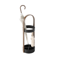 Support à parapluie moderne Bellwood de Umbra en acier - noir et noyer
