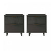 Table de nuit Granville Modern 18\" en gris charbon (2 tiroirs) - Lot de 2