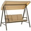 Outsunny Balancelle De Patio 3 Places, Balancoire D'exterieur, Beige