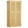 Outsunny 3' X 5' Abri De Jardin En Bois, Armoire De Rangement Exterieur Avec Toit En Asphalte Et 2 Grandes Portes En Bois Avec Serrure, Naturel