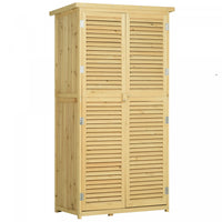 Outsunny 3' X 5' Abri De Jardin En Bois, Armoire De Rangement Exterieur Avec Toit En Asphalte Et 2 G