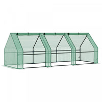 Outsunny Mini Serre De Jardin 270l X 90l X 90h Cm Acier Pe Haute Densite 140 G/mĠ Anti-uv 3 Fenetres