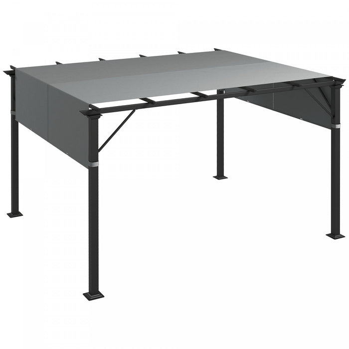 Outsunny Auvent De Pergola, Protection Uv, 2 Pieces 16 X 4 Pieds, Gris
