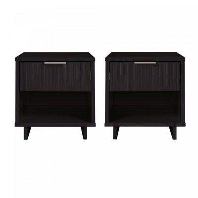 Granville Modern 18" Nightstand in Black (1-Drawer) - Set of 2 | Table de nuit Granville Modern 18" en noir (1 tiroir) - Lot de 2