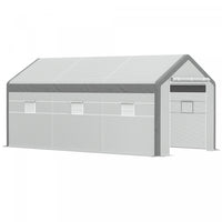 Outsunny Serre De Jardin Tunnel Surface Sol 18 MĠ 6l X 3l X 2,8h M Chassis Tubulaire Renforce Acier