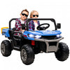 Aosom Voiture 12v Electrique Avec Seau, Voiture Biplaces Pour Enfants, Bleu