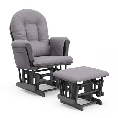 Storkcraft Hoop Glider and Ottoman - Gray/Gray Swirl Chair