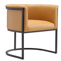 Chaise de salle à manger Cosmopolitan de Manhattan Comfort en similicuir - brun clair et noire