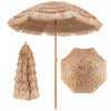 Costway Parasol tiki en chaume 7,2FT avec inclinaison 8 baleines Plage hawaienne Hula