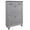 HOMCOM Meuble a chaussures avec 2 portes rabattables et tiroirs, Gris