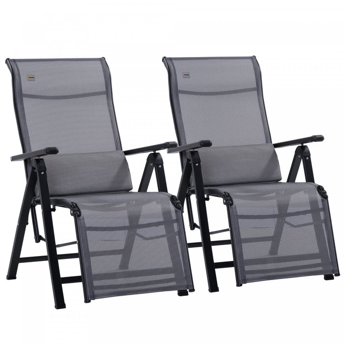Ensemble De Chaises Zero Gravite A 2 Pieces Outsunny, Chaises Longues De Patio Pour L'exterieur, Gris