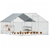 Metal Chicken Coop W/ Waterproof Cover, 9.8 X 13.1 X 6.4 Ft