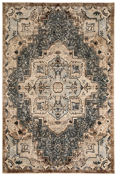 Tapis Lavable/Traditionnel Esmira 8'0\" x 10'0\" en Bleu