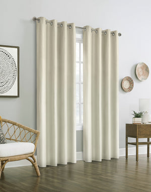 Panneau de rideau coupe-lumière à œillets Vigo blanc cassé de Thermaplus - 52 x 84