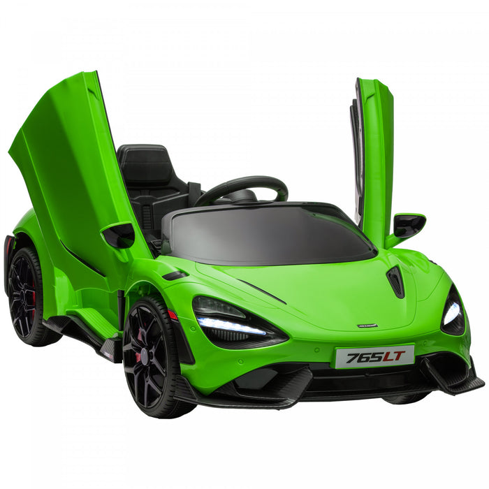 Qaba Mclaren 765lt Voiture Electrique 12 V Sous Licence Pour Enfants, Alimentee Par Batterie, Avec Portes Papillon, Telecommande, Demarrage Lent, Lumieres Led, Klaxon Musical, Vert