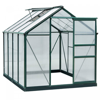Outsunny 6.2' X 8.3' X 6.6' Clear Polycarbonate Greenhouse Large Walk-in Green House Garden Plants G|Outsunny 6'x8'x7' Entree Jardin Serre Polycarbonate Panneaux Plantes Fleur Croissance Abri Exterieur