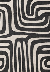 Tapis d'exterieur Jackson a lignes abstraites noires et blanches, 7'10