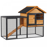Pawhut Maison Pour Animaux De Compagnie En Bois Et Metal Sureleve Clapier Pour Lapin Cage Pour Lapin