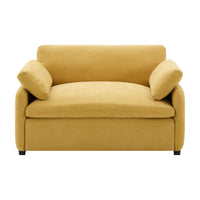 Fauteuil d’appoint surdimensionne Olivia avec coussins, jaune