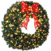 HOMCOM Couronne de Noel lumineuse 122 cm, verte