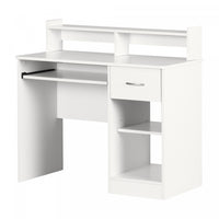  Axess Bureau De Travail Avec Support A Clavier - Blanc Solide